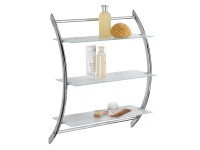 Wenko Vermont fali polc króm 3 üveg polclappal 57 cm x 71 cm x 22 cm