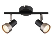 Rábalux Konrad beltéri mennyezeti spot lámpa matt fekete GU10 2xMAX50W IP20