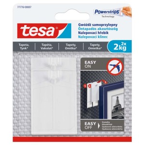 Tesa Powerstrips öntapadó szögek, 2 kg, tapétához és vakolathoz, bliszterben