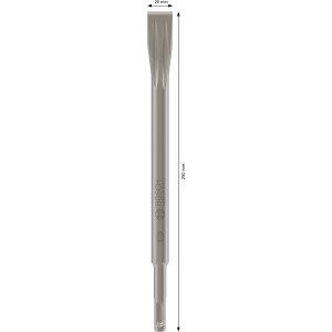Bosch SDS-plus Pro lapos véső, 250 mm hosszú, forgásstopos kalapácsokhoz.