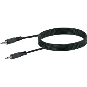 Fekete Schwaiger audio kábel 3,5 mm-es jack csatlakozóval, 1,5 m hosszú.