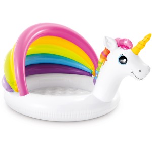 Intex Unicorn bébi medence szivárványos napvédővel.