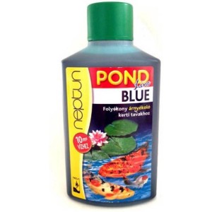 Pond Blue tótvízkezelő flakon algák elleni védelemhez kerti tavakban.