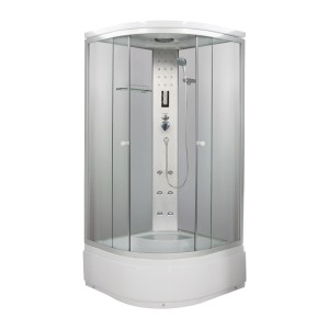 Sanotechnik hidromasszázs zuhanykabin 90x90x205 cm masszázsfúvókákkal, kézi zuhannyal és digitális vezérlőpanellel.