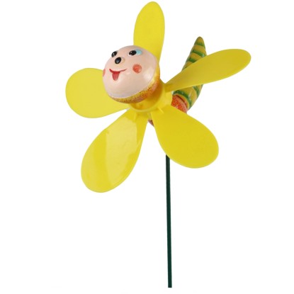 Szitakötő földbe szúrható dísz szélkerékkel 47 cm
