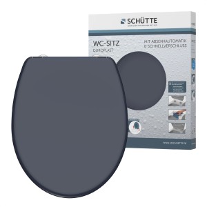 Schütte WC ülőke antracit Duroplast SoftClose és gyorsrögzítő funkcióval.