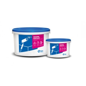 Két vödör t.b.t. Vakolatok (15kg & 5kg) kék fedéllel.