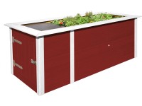 Weka magaságyás 81 cm x 205 cm x 79 cm piros szekrénnyel