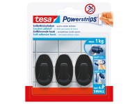 tesa Powesrtrips nyom nélkül eltávolítható kis akasztó ovális fekete tesa Powesrtrips nyom nélkül eltávolítható kis akasztó ovális fekete