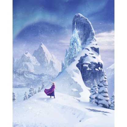 Komar nemszőtt fotótapéta Disney Frozen Ice Castle fehér-kék