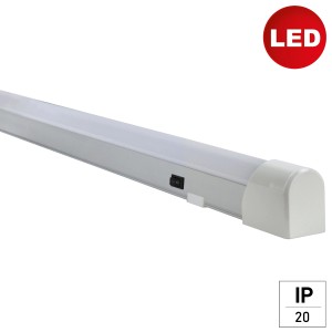 Szürke E2 Elektro LED fénycsík Base Switch S 10W kapcsolóval, pult alá, falra vagy mennyezetre.