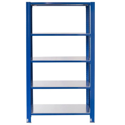 AR Shelving T profilos polcállvány kék és horganyzott 250x100x30 cm 5 polc 180kg