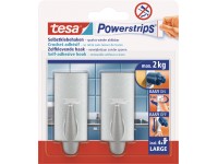tesa Powerstrips nyom nélkül eltávolítható akasztó matt-króm 2 db 4 ragasztó tesa Powerstrips nyom nélkül eltávolítható akasztó matt-króm 2 db 4 ragasztó