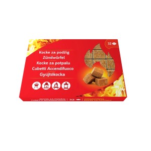 Gyújtókockák dobozban (32 darab) grillhez, kandallóhoz és sütőhöz. Tűzifa gyújtó.