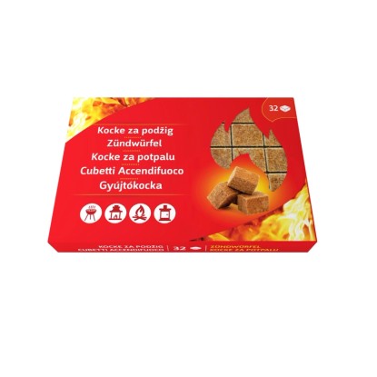 Gyújtókockák dobozban (32 darab) grillhez, kandallóhoz és sütőhöz. Tűzifa gyújtó.