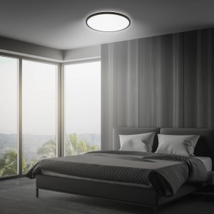 Dimmerelhető Brilo LED Panel Slim Csillagos égbolt, fekete LED mennyezeti lámpa csillag effektussal.