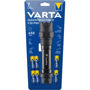 Varta Indestructible F30 Pro zseblámpa elemekkel, strapabíró és nagy teljesítményű.