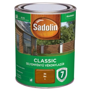 Sadolin Classic időjárásálló festék dobozban, dió színben, kültéri használatra.