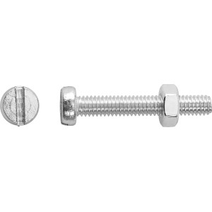 PZ Hengeres fejű menetes csavar fehér horganyzott M6 x 20 mm 8 db + anya