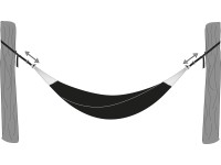 T-pántos függőheveder készlet függőágyakhoz fekete színben