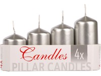 Adventi gyertya lépcsős négy darabos ezüst színben