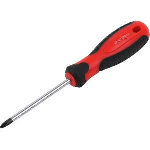 PH1 x 80 mm-es csavarhúzó piros-fekete, 2 komponensű markolattal.