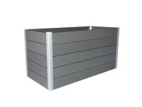 WPC magaságyás világosszürke 75 cm x 150 cm x 70 cm