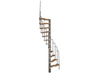 Minka csigalépcső Suono 120 cm x 68 cm szürke bükk világos