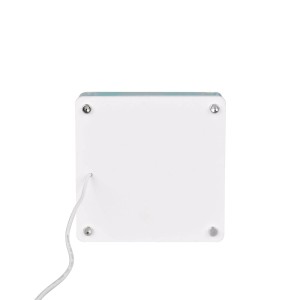 Fehér ANELLI LED asztali lámpa RGB funkcióval, 4W, átlátszó design.