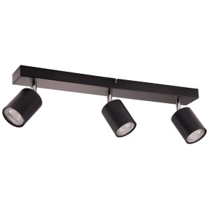 Fekete, 3 ágú LED mennyezeti spotlámpa Taio, 52,5 cm széles, a rugalmas világításhoz.