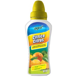 Folyékony műtrágya citrusfélékhez, 0,5l-es flakon.