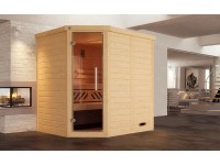 Weka designszauna Kemi sarokkivitelben üvegajtóval Weka designszauna Kemi sarokkivitelben üvegajtóval