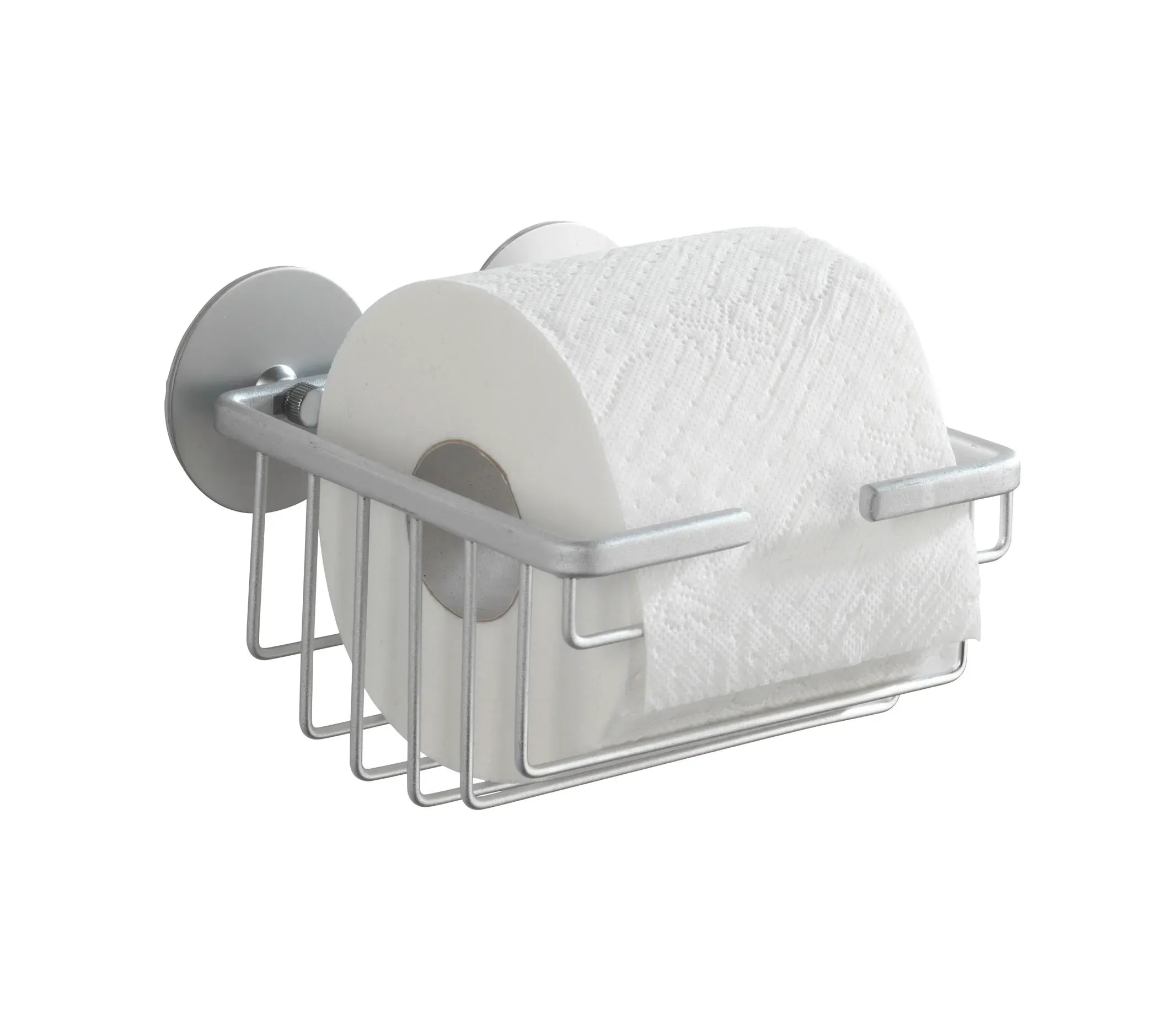 Porta Rotolo Turbo-Loc Wenko - Fissaggio Senza Trapano, Acciaio Cromato, 9x6x14cm