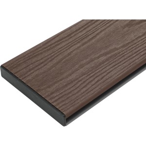 WPC teraszdeszka, barna/szürke, koextrudált, 2,3x13,8x290 cm. Robusztus deszka a teraszra.