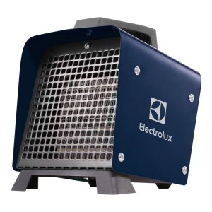 Kék Electrolux ventilátoros fűtőtest ráccsal és fogantyúval.