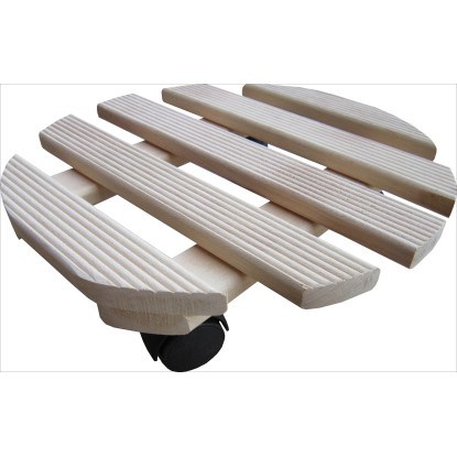 Gurulós virágtartó bordás kerek átmérő: 30 cm natúr bükk