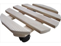 Gurulós virágtartó bordás kerek átmérő: 30 cm natúr bükk