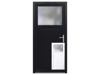 Mellékbejárati ajtó K 504-88 műanyag fehér / antracit 88 cm x 198 cm DIN R Mellékbejárati ajtó K 504-88 műanyag fehér / antracit 88 cm x 198 cm DIN R