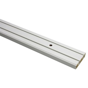 Fehér Gardinia függönysín, 2 pályás, 250 cm hosszú, előfúrt lyukakkal.
