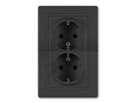 MV5 dupla földelt dugalj fekete