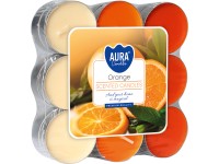 Illatgyertyák narancs 11,7 cm átmérő 18 darab