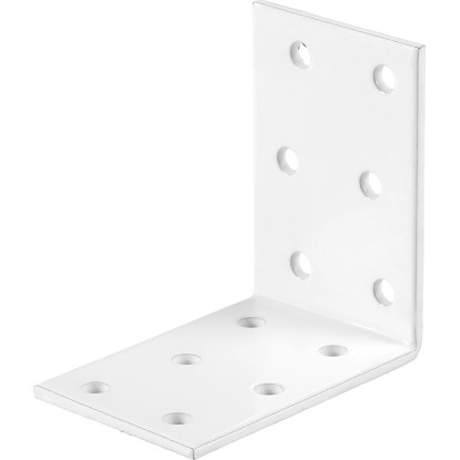 Erősített sarokösszekötő lemez fehér porszórt 60 mm x 60 mm x 40 mm