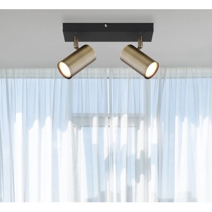 Globo spotlámpa Robby 2 ágú fekete matt 260 mm x 60 mm x 120 mm