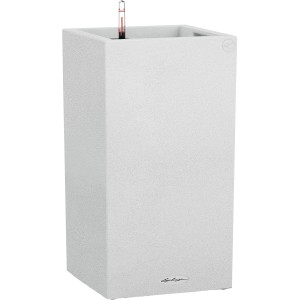 Lechuza Canto Stone high 40 virágtartó, kvarc fehér, 40x76cm, öntözőrendszerrel.