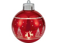 LED-es karácsonyfa gömbdísz 8 cm mintás 6-féle változatban