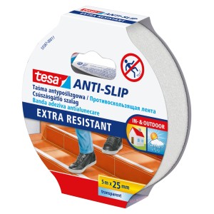 Tesa Csúszásgátló szalag, átlátszó, 5 m x 25 mm. Csúszásgátló ragasztószalag lépcsőkhöz és sima felületekhez.