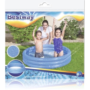 Bestway Classic pancsolómedence, kék, 122x25cm, játszó gyerekekkel. Ideális nyári szórakozáshoz.