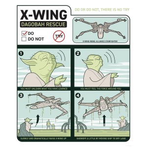 Komar Star Wars X-Wing fali kép: Yoda megmutatja, hogyan ments meg egy X-szárnyút az Erővel.