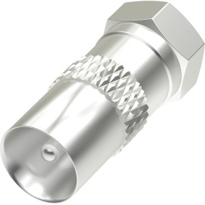 Hama antenna adapter SAT F-csatlakozó/koax csatlakozó, ezüst fém ház.