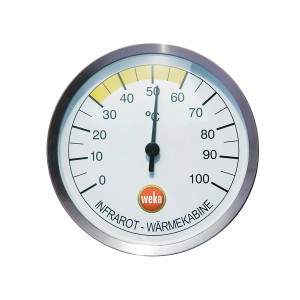 Weka hőmérő infrakabinokhoz, 0-100°C kijelzés, ideális a szauna hőmérsékletének szabályozásához.